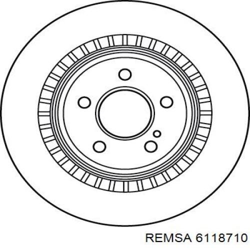 Disco de freno trasero REMSA 6118710