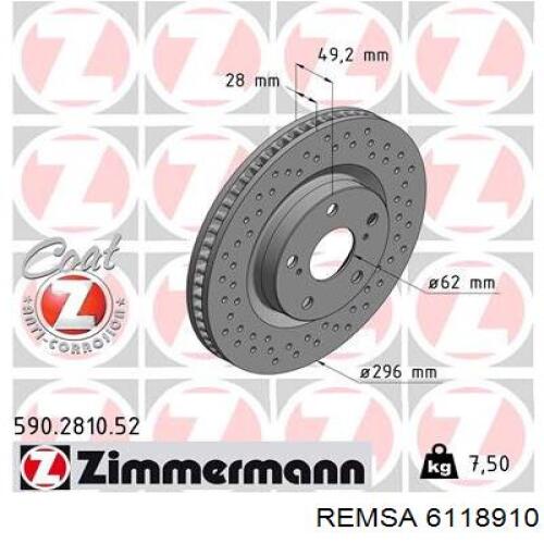 Comprar 6118910 Remsa Freno de disco delantero