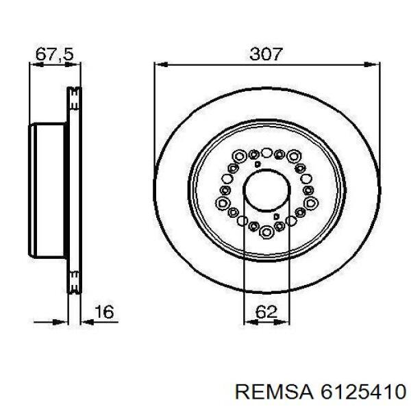 6125410 Remsa disco de freno trasero