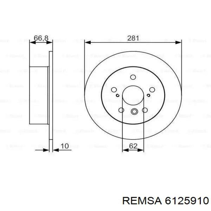 Disco de freno delantero Remsa 6125910