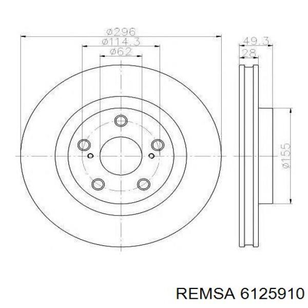 Comprar 6125910 Remsa Freno de disco delantero