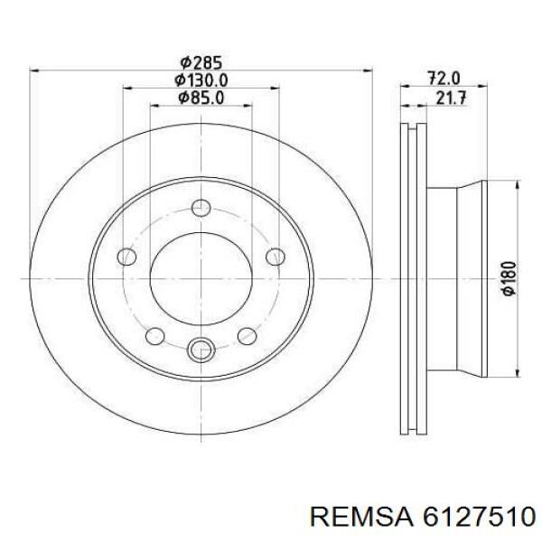 6127510 Remsa freno de disco delantero