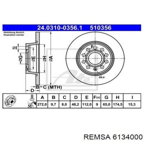 Comprar 6134000 Remsa Disco de freno trasero