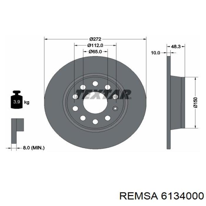 Disco de freno trasero Remsa 6134000 precio, desde 36,28 EUR