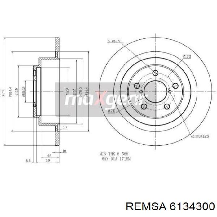 6134300 Remsa disco de freno trasero