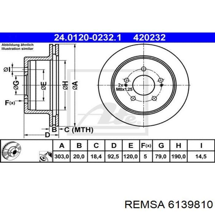 Disco de freno trasero 583294A350 Hyundai/Kia