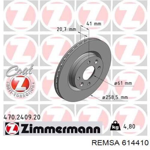 Comprar 614410 Remsa Freno de disco delantero