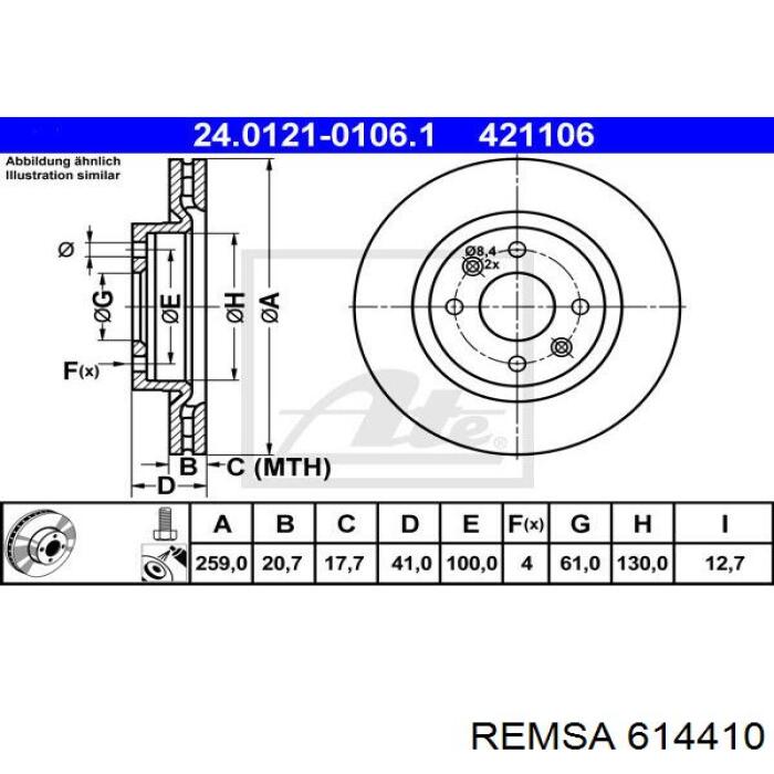 Frenos delanteros Remsa 614410 precio, desde 38,82 EUR