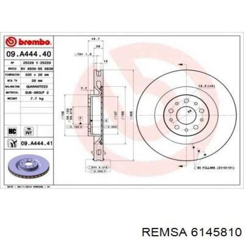 Comprar 6145810 Remsa Freno de disco delantero