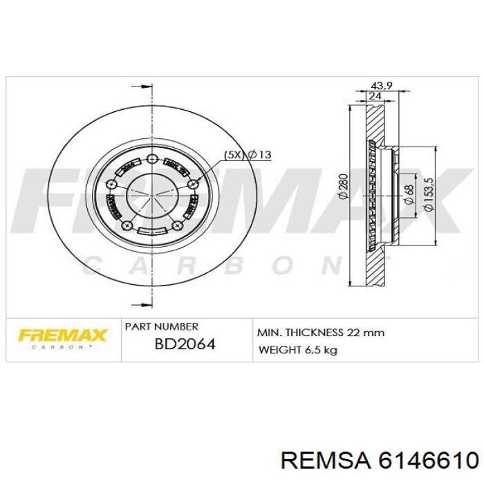 Frenos delanteros Remsa 6146610 precio, desde 38,84 EUR