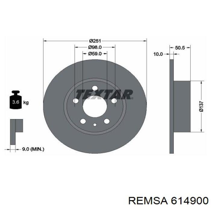 Disco de freno trasero Alfa Romeo 147 937