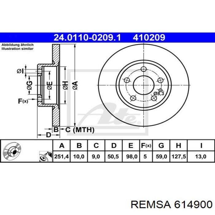 6149.00 Remsa disco de freno trasero