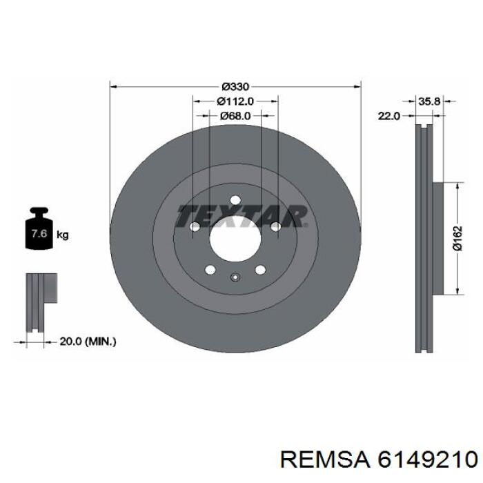 982467FZN Raybestos disco de freno trasero