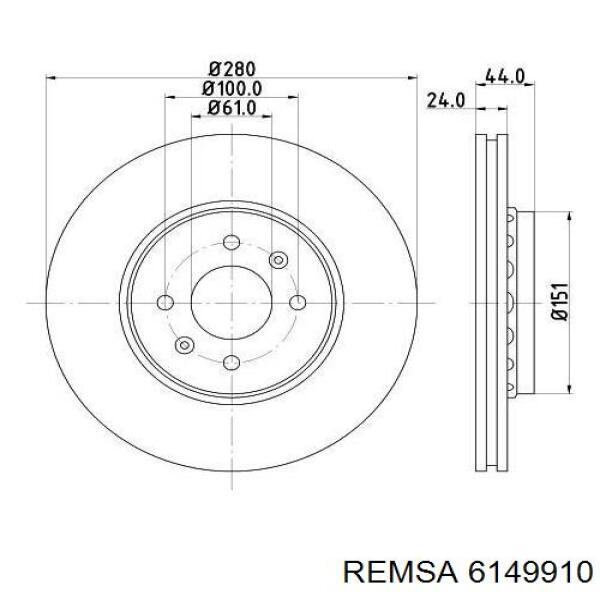 61499.10 Remsa freno de disco delantero