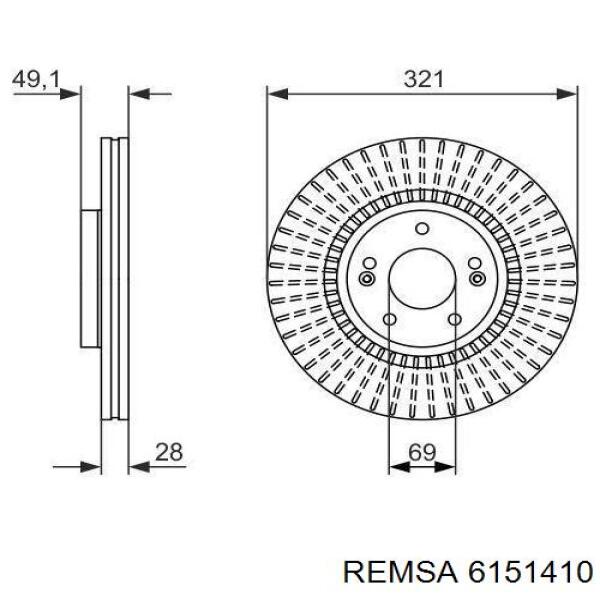 6151410 Remsa disco de freno delantero