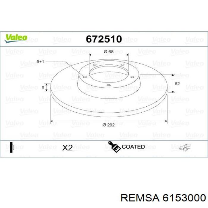 Disco de freno trasero Remsa 6153000 precio, desde 39,37 EUR
