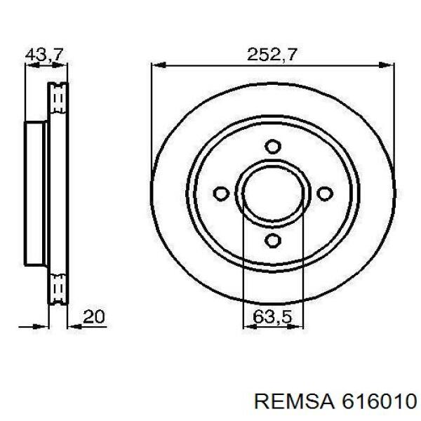 Comprar 616010 Remsa Disco de freno trasero