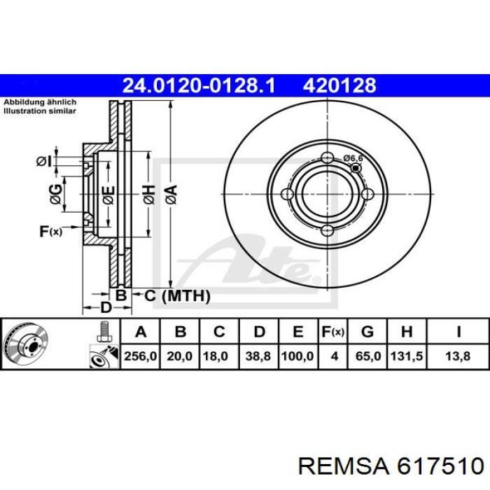 Disco de freno delantero Remsa 617510