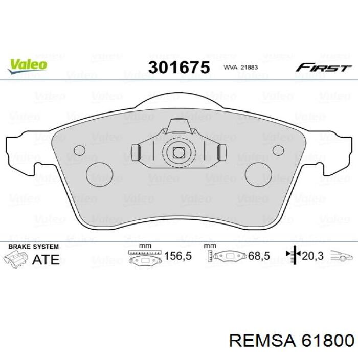 61800 Remsa pastillas de freno delanteras