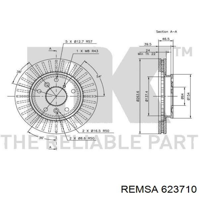 Comprar 623710 Remsa Freno de disco delantero