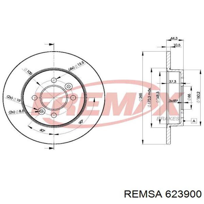 6239.00 Remsa disco de freno trasero