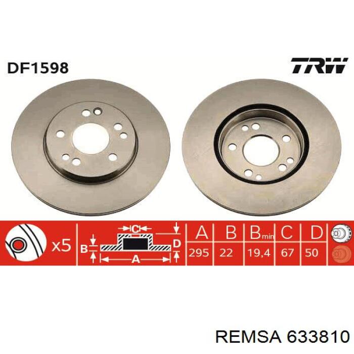 633810 Remsa freno de disco delantero