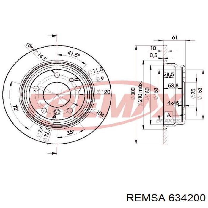 Disco de freno trasero BMW 5 E34