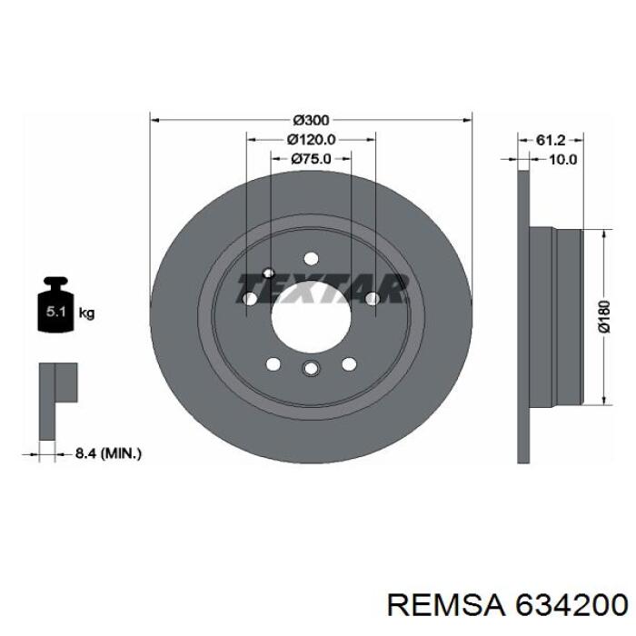 Disco de freno trasero BMW 5 E34