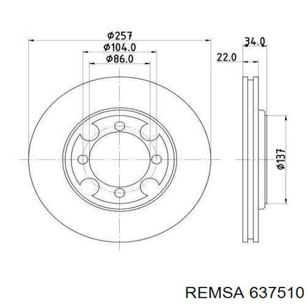 637510 Remsa freno de disco delantero