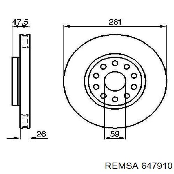 647910 Remsa freno de disco delantero