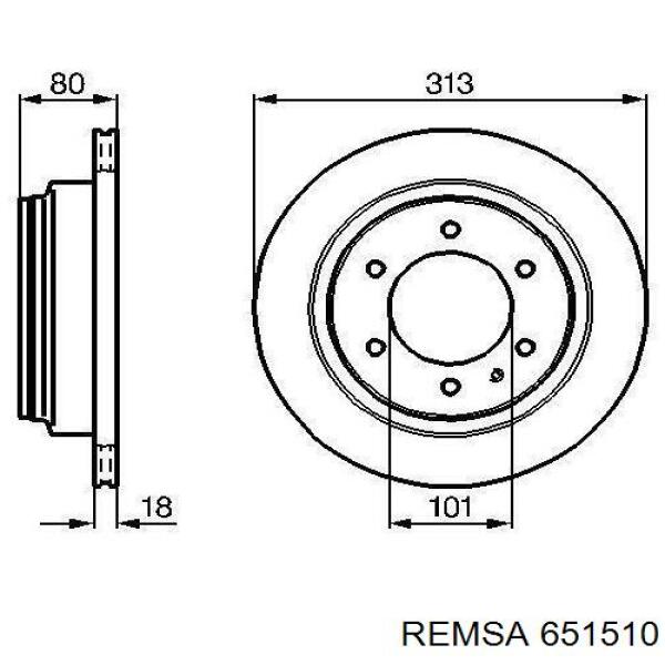 6515.10 Remsa disco de freno trasero