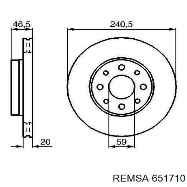 651710 Remsa freno de disco delantero