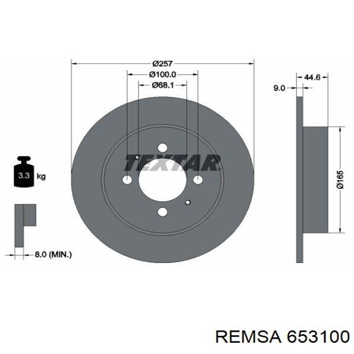 Disco de freno trasero Remsa 653100 precio, desde 22,51 EUR