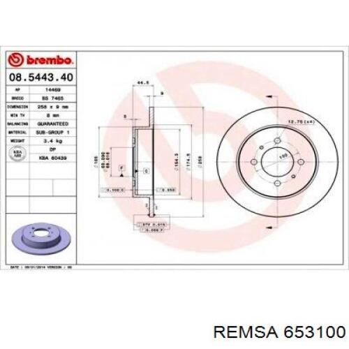 Comprar 653100 Remsa Disco de freno trasero