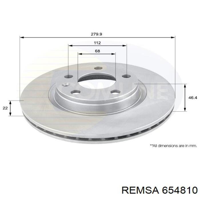 Comprar 654810 Remsa Freno de disco delantero