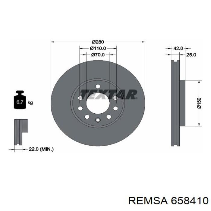Comprar 658410 Remsa Freno de disco delantero