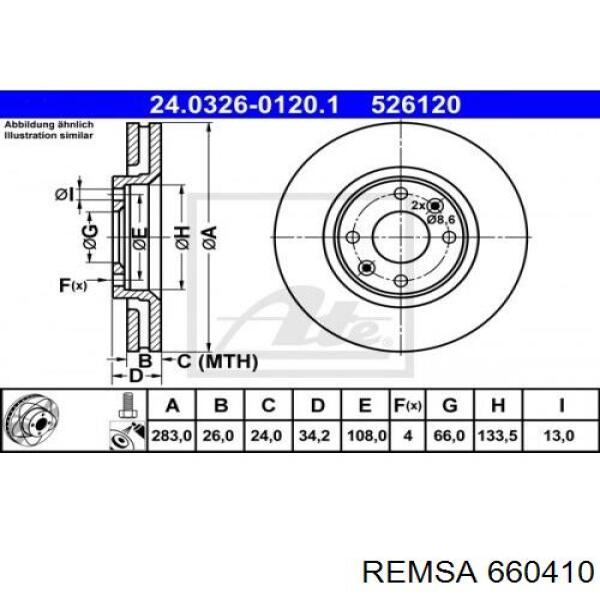 Freno de disco delantero Citroen C4 UD