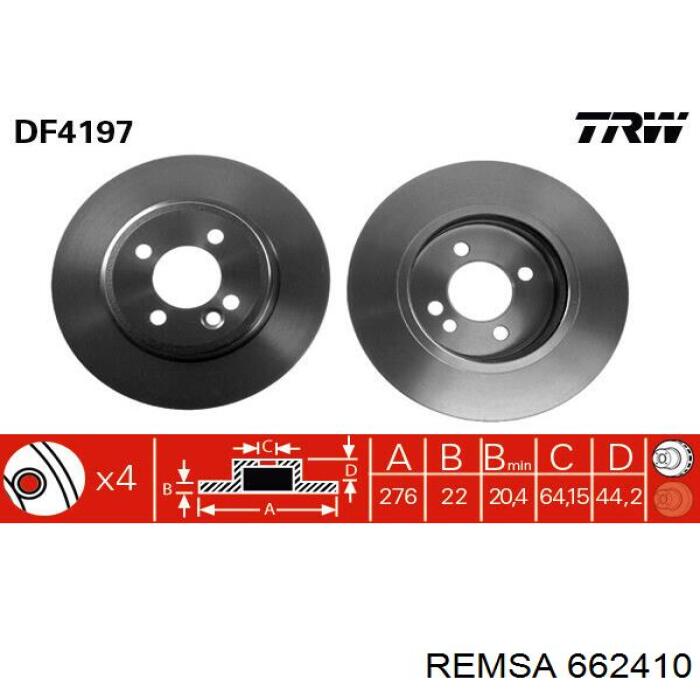 6624.10 Remsa disco de freno delantero