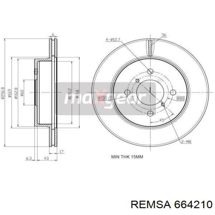 664210 Remsa freno de disco delantero