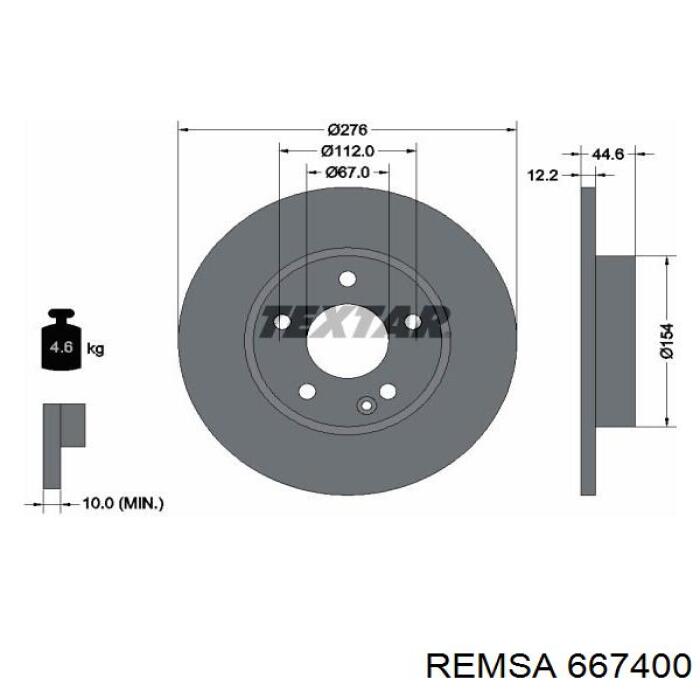 6674.00 Remsa freno de disco delantero