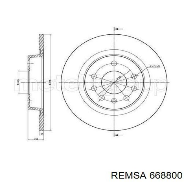 Comprar 668800 Remsa Disco de freno trasero