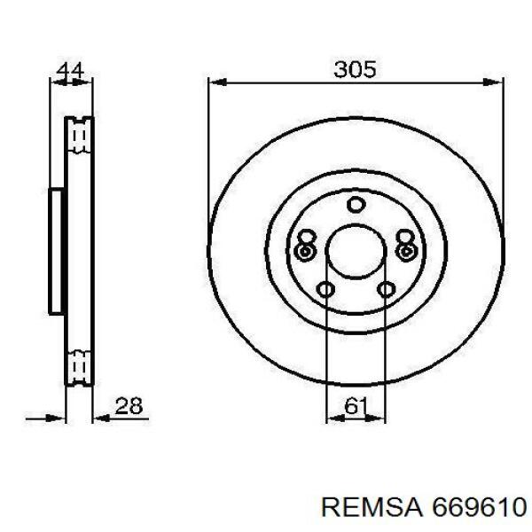 669610 Remsa freno de disco delantero