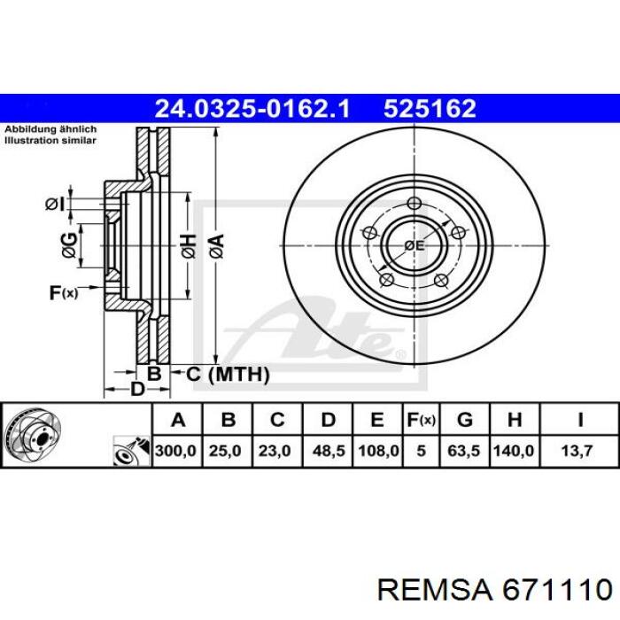 Freno de disco delantero Volvo V40 525, 526