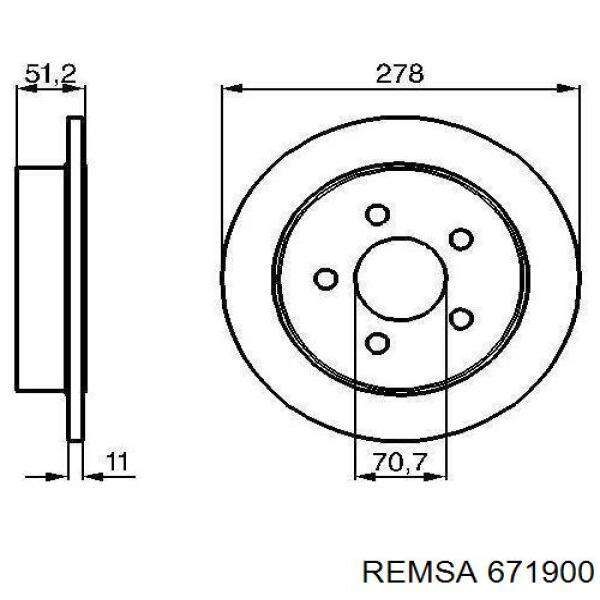 6719.00 Remsa disco de freno trasero