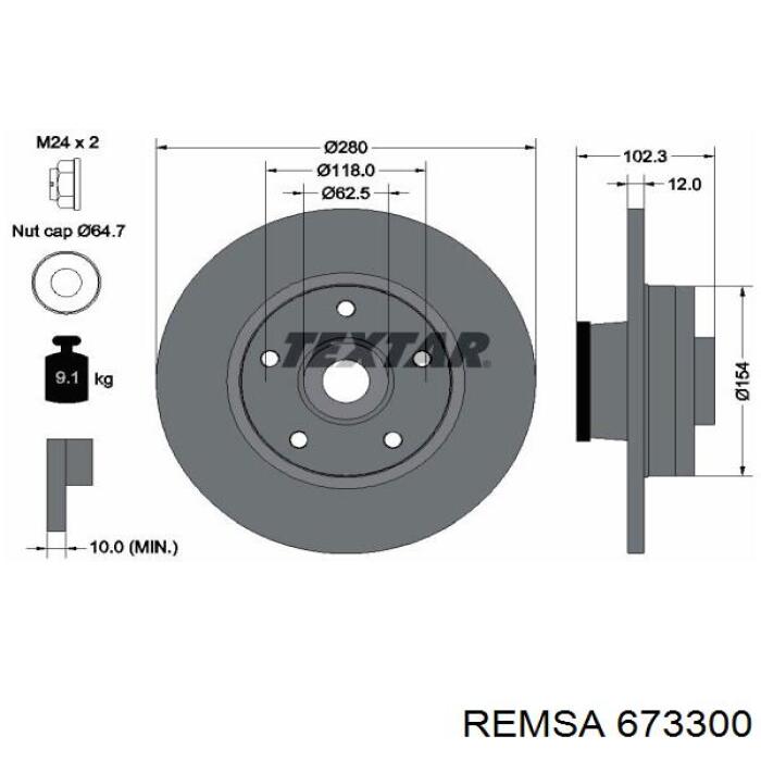 6733.00 Remsa disco de freno trasero