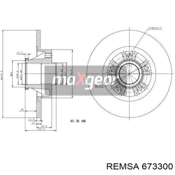 Comprar 673300 Remsa Disco de freno trasero