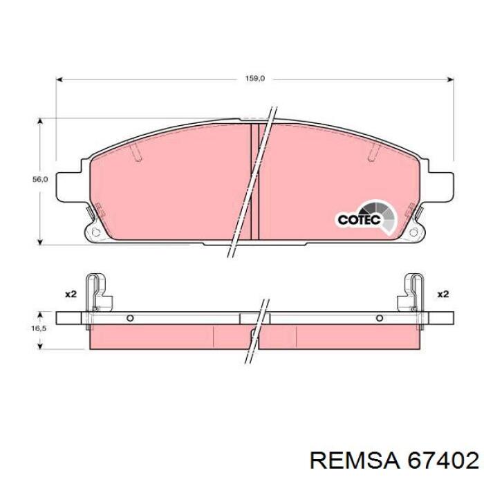 67402 Remsa pastillas de freno delanteras