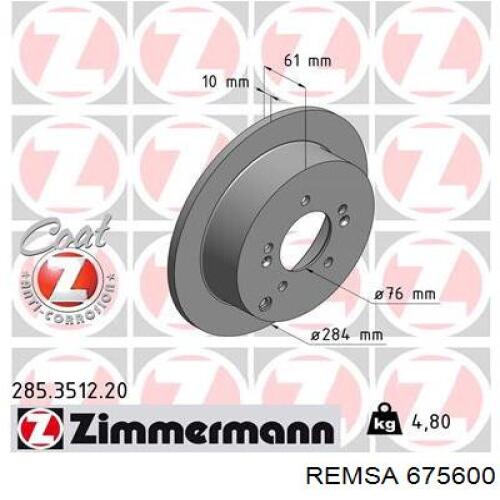 Disco de freno trasero Remsa 675600 precio, desde 36,02 EUR