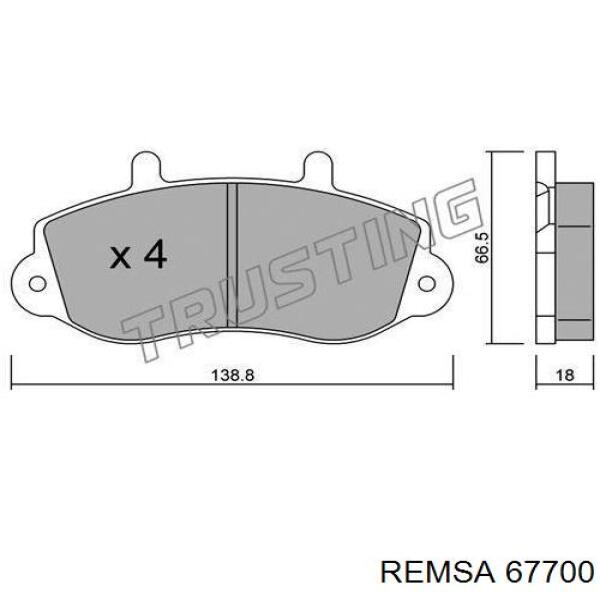 67700 Remsa pastillas de freno delanteras