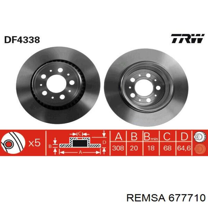 677710 Remsa disco de freno trasero
